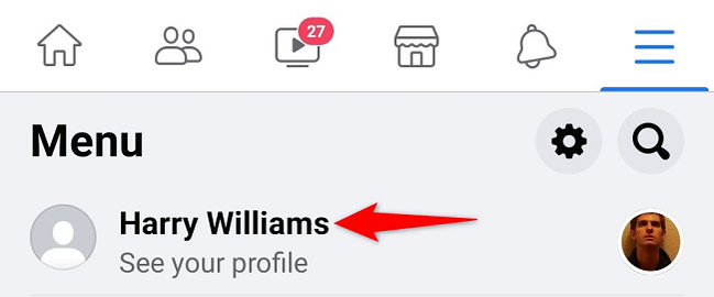 Tap the Facebook profile.