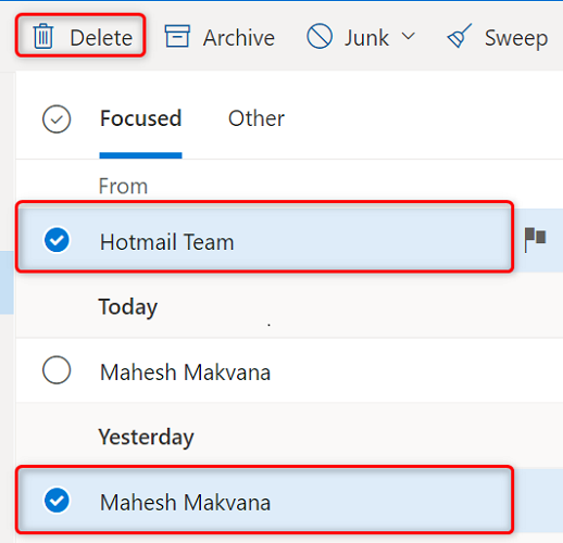 How to Delete Multiple Emails in Microsoft Outlook
