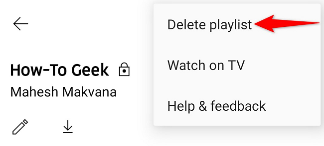 Tap "Delete Playlist."
