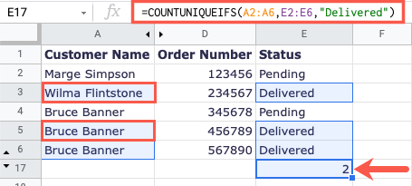 How to Count Unique Values in Google Sheets