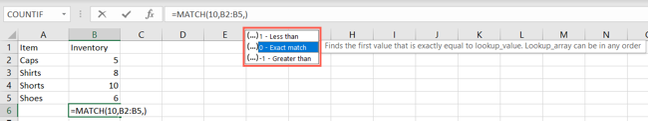 How to Find a Value's Position With MATCH in Microsoft Excel