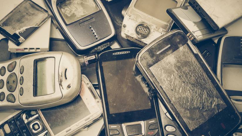 A pile of old phones.