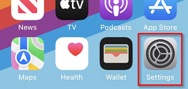 On iPhone, tap the gear icon to launch the Settings app.