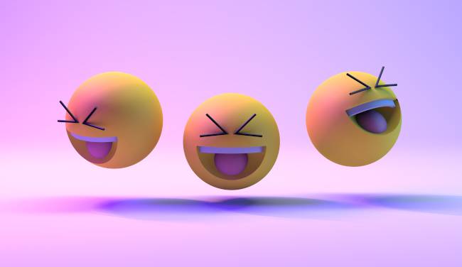 3d,Cartoon,Smile,Icon,Floating,Emoticons,With,Grinning,Squinting,Face