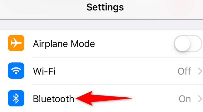 Select "Bluetooth" in Settings.