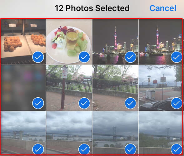 Select photos and videos.
