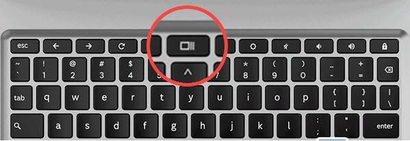Tap the Overview key on the keyboard.