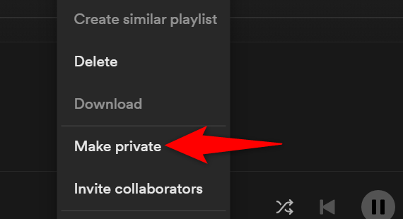 Choose "Make Private" in the menu.