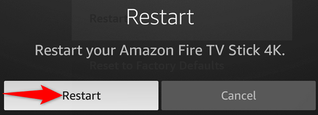 Select "Restart."
