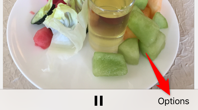 Tap "Options" in the bottom-right corner.