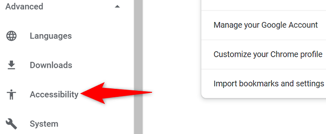 Select "Accessibility."