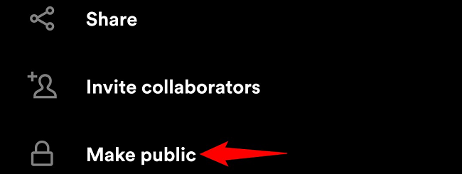 Select "Make Public" in the menu.