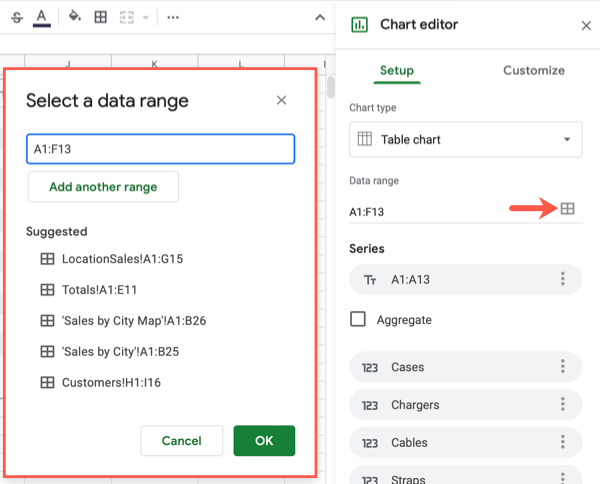 How to Make a Table in Google Sheets Using a Table Chart