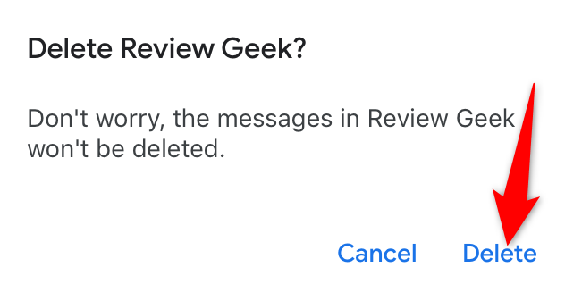 Tap "Delete" in the prompt.