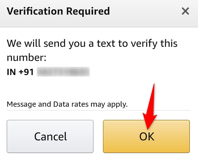 Tap "OK" in the prompt.