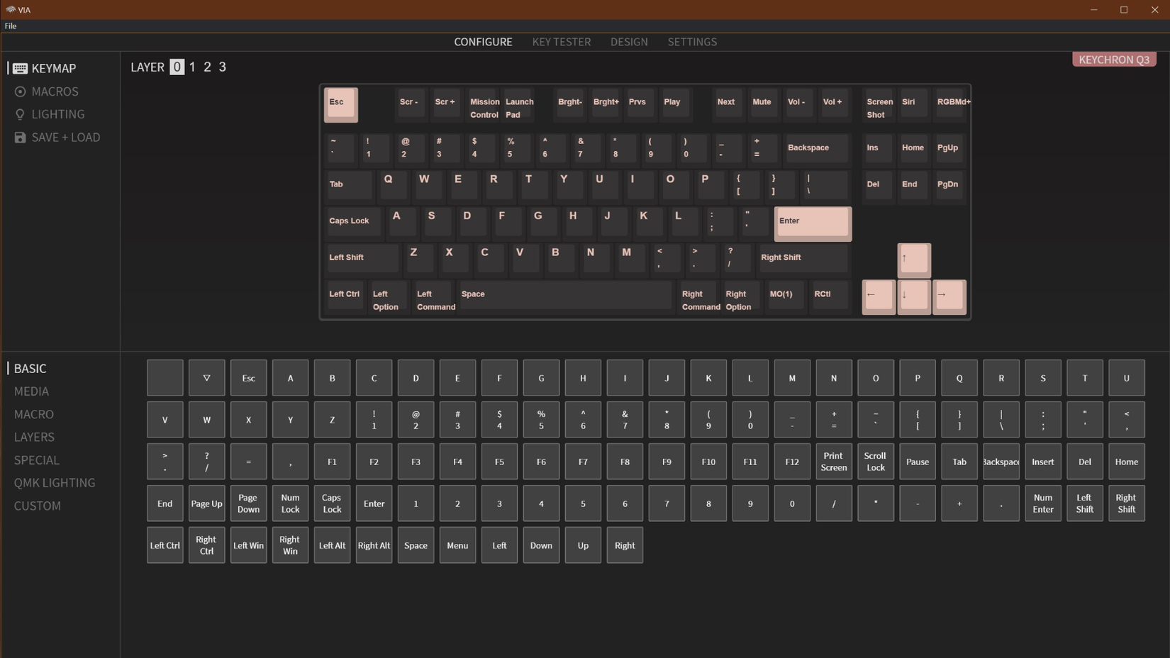Keychron VIA software.
