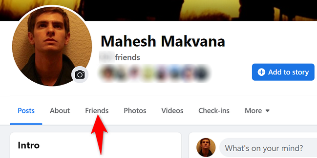 Access the "Friends" tab.