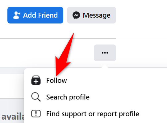Click "Follow" in the menu.