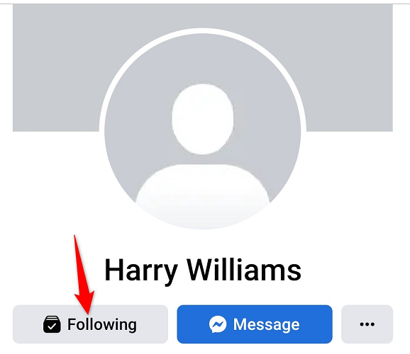 Select "Following" beneath the person's name.
