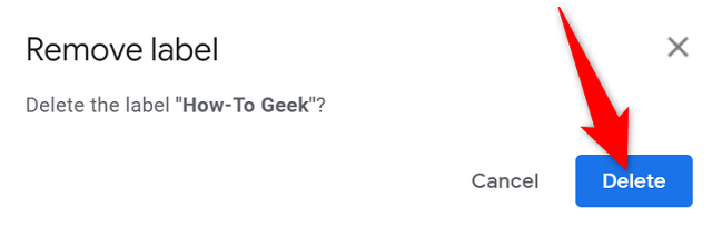 Select "Delete" in the prompt.