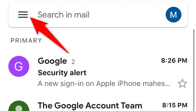Access the hamburger menu.