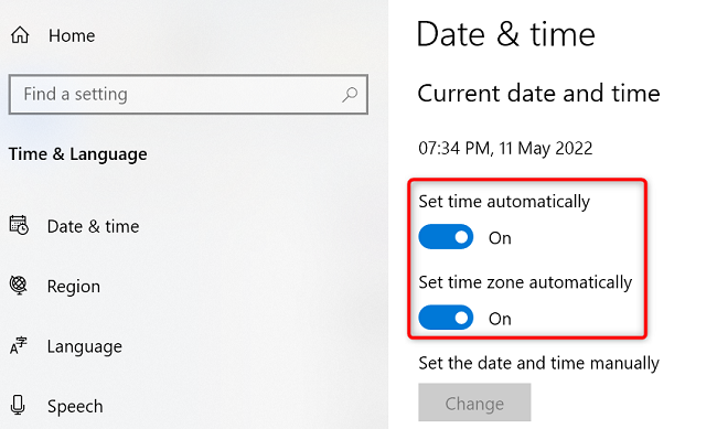 How to Change the Time on Windows 10