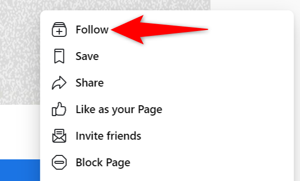 Select "Follow" in the menu.