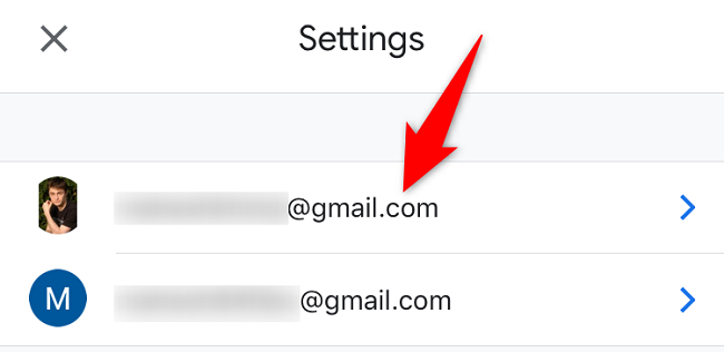 Pick a Gmail account.