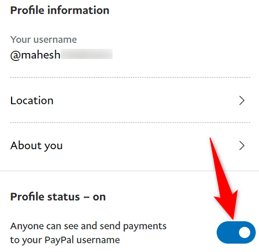 Disable "Profile Status."
