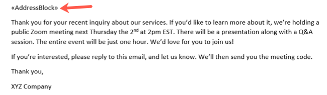 Address Block In Mail Merge The Easiest Way to Create a Mail Merge in Microsoft Word