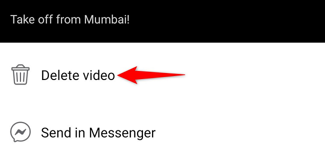 Tap "Delete Video" in the prompt.