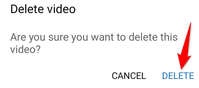 Select "Delete" in the prompt.