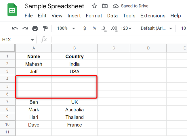 How to Insert Multiple Rows in Google Sheets