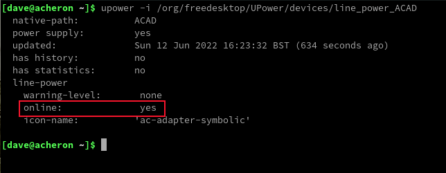 How to Check a Linux Laptop's Battery From the Command Line