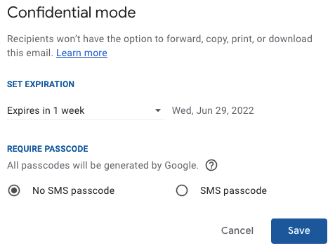 Confidential Mode setup