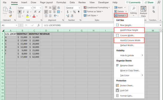 How to Resize All Columns and Rows in Microsoft Excel