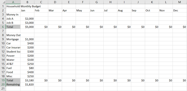How to Make a Simple Budget in Microsoft Excel