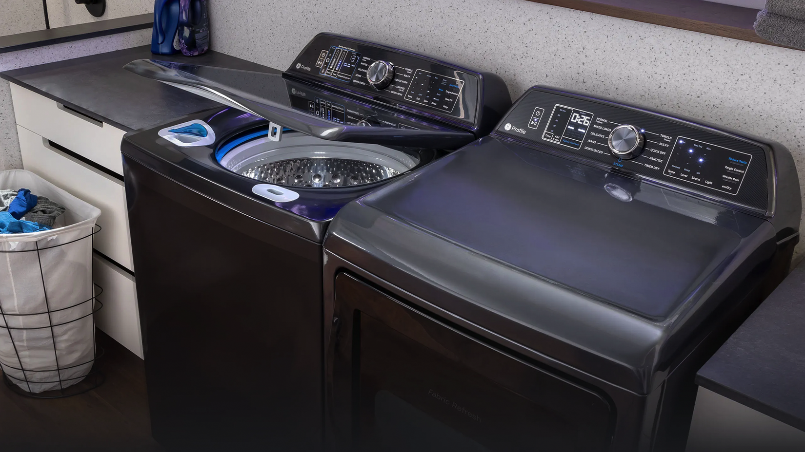 GE washer and dryer.