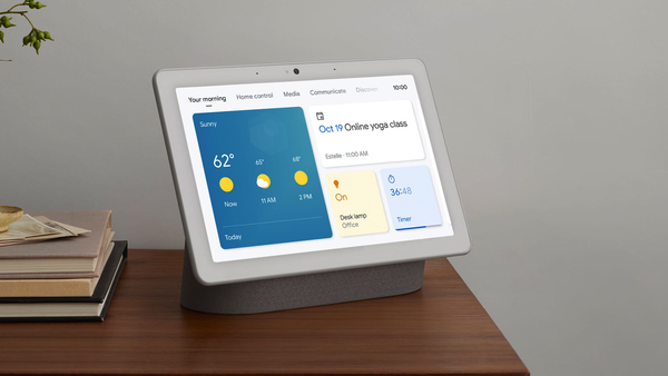 The Google Nest Hub Max on a table.