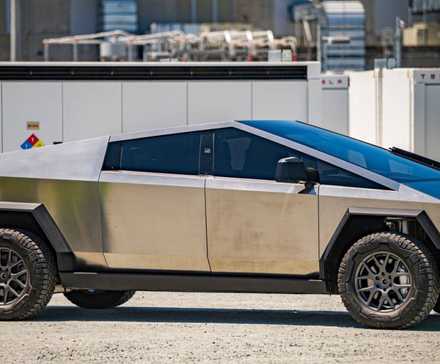 Tesla Cybertruck on display