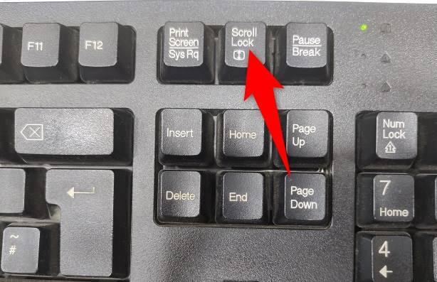 Press the Scroll Lock key.