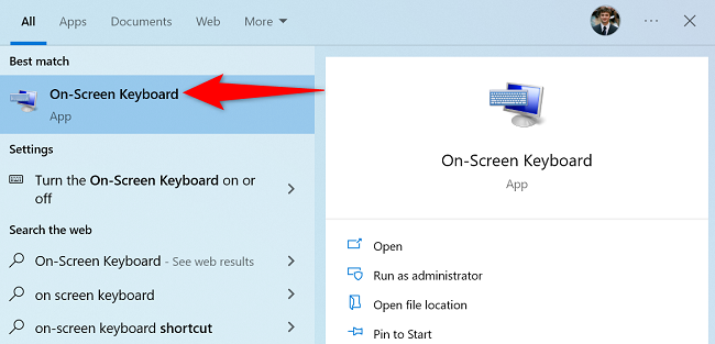 Launch On-Screen Keyboard.