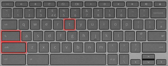 Shift + Search + T keys.