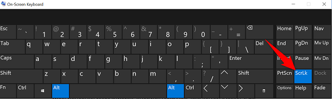 Click the "ScrLk" button.