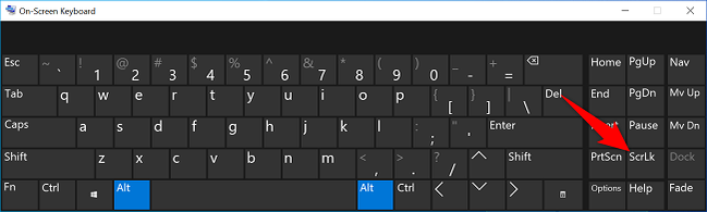 Select the "ScrLk" key.