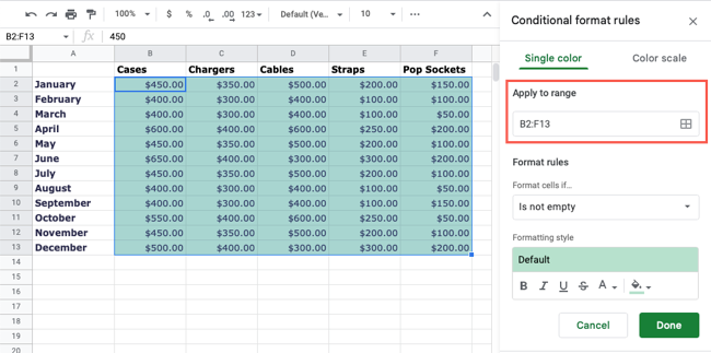 How to Automatically Highlight Values in Google Sheets