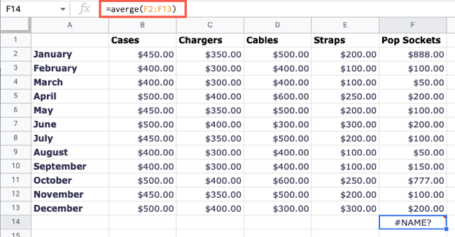 How to Fix a Formula Parse Error in Google Sheets