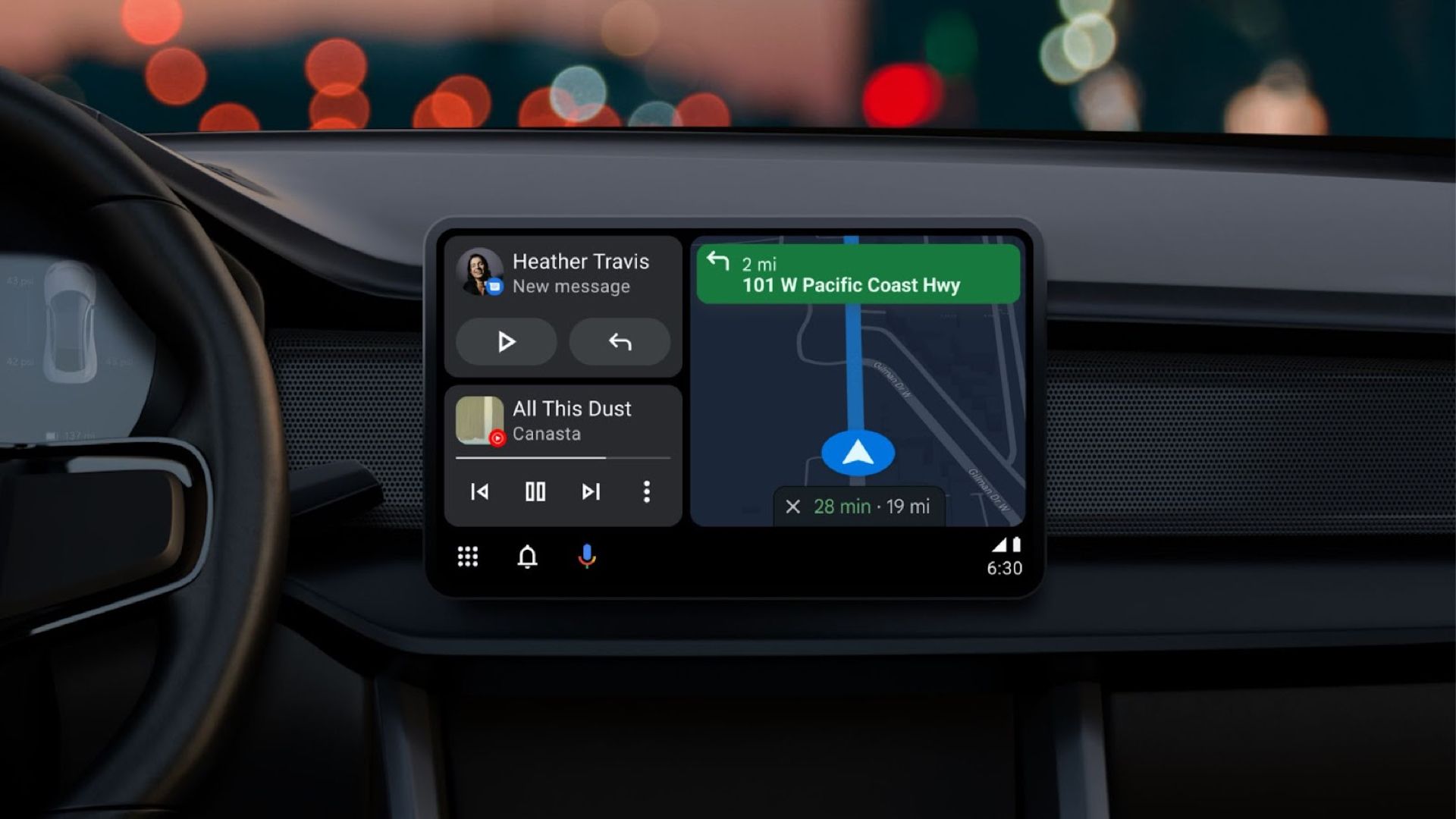 An image of Android Auto in a car