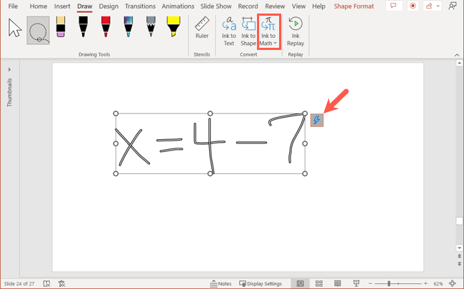 Ink Math Site How to Use the Ink Features in Microsoft Office