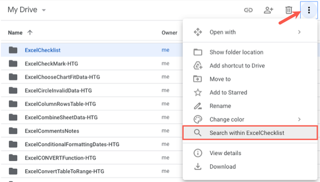 How to Search Within a Google Drive Folder